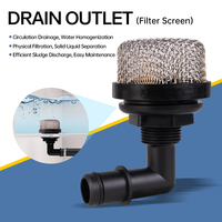 Livewell Drain Outlet with Filter – Suitable for Bait Tanks and Fish Tanks, Marine Plumbing Fitting for Fishing Boats, Kayaks