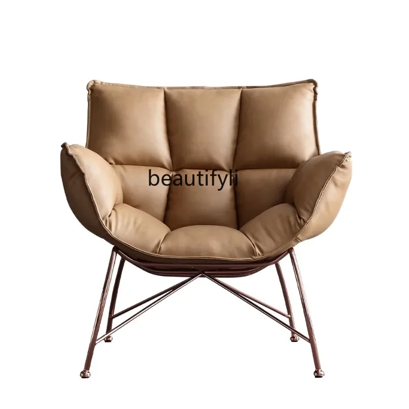 

Nordic Single-Seat Sofa Chair Modern Small Apartment Leisure Chair Living Room Lazy Bedroom Balcony Light Luxury Wingback Chair