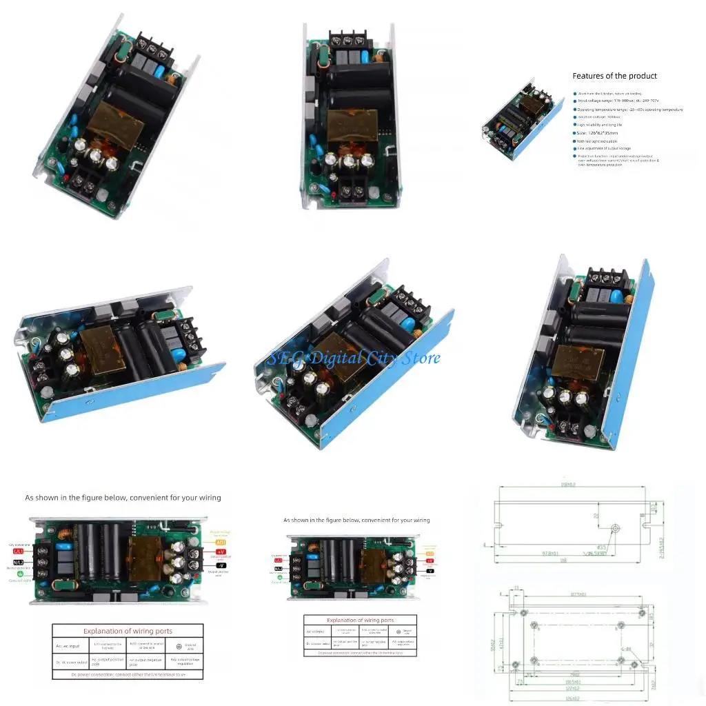 Module d'alimentation électrique U75B, résistance industrielle 220V à 24V, protections sécurité multiples