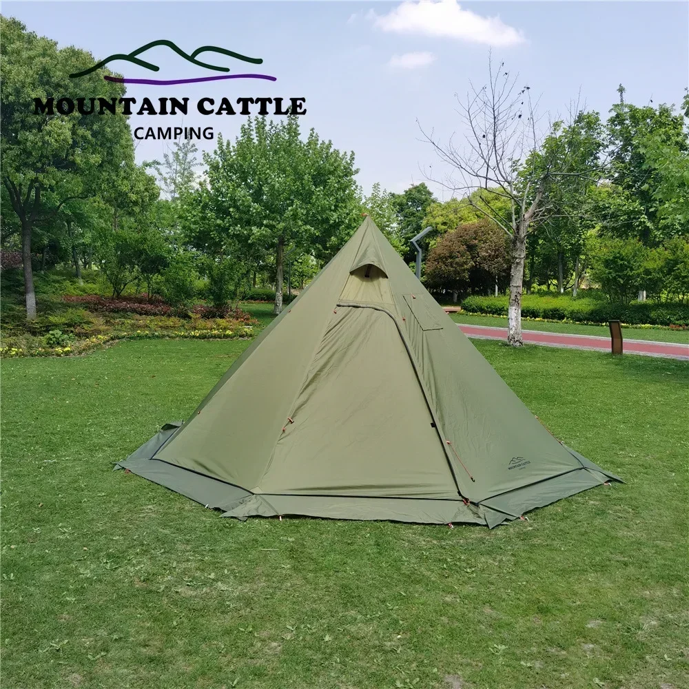 

Ультралегкая зимняя палатка-пирамида с снегозащитным тентом, клетчатая палатка для кемпинга и бушкрафта, высота 1,6 м, типи-типи