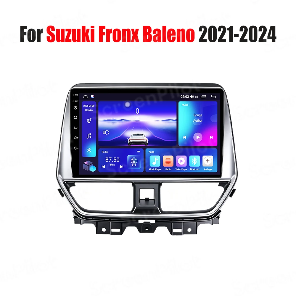 Android 16 For Suzuki Fronx Baleno 2021-2024 Car Radio Stereo Head Unit Multimedia Video Player GPS Navigation 2K QLED 8 Core 5G