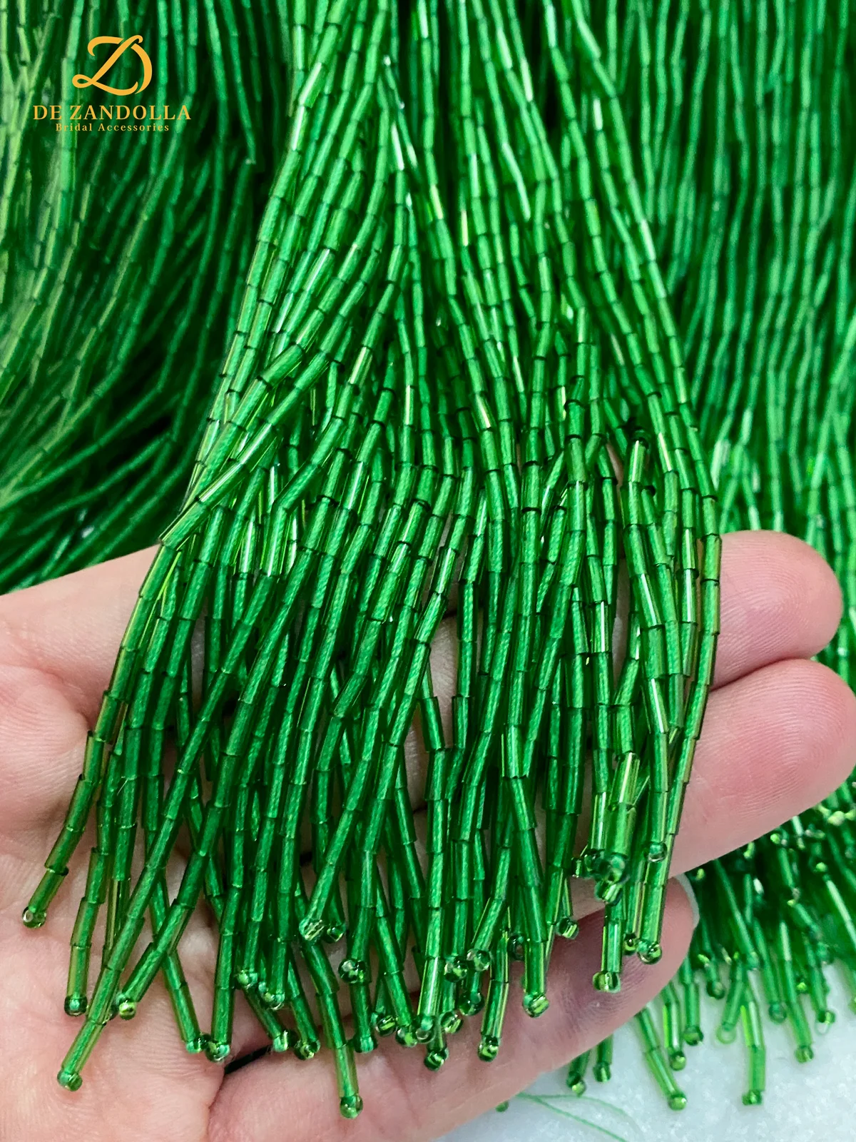 Green Evening Gown Flecos Bead Tassel Fringer for curtains Wide 15cm Samba decorativas trim sewing tassels for clothe 2 Yards