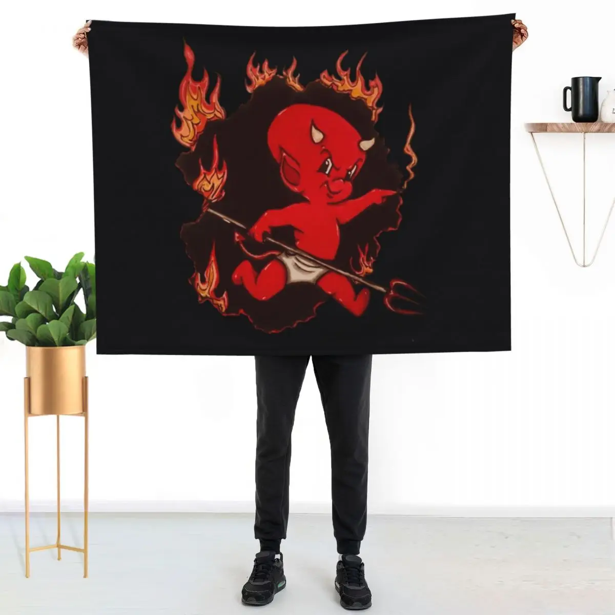 Lil' Devil Hot Stuff \t Throw Blanket Multi Purpose Soft Warm Blanket for Home Travel