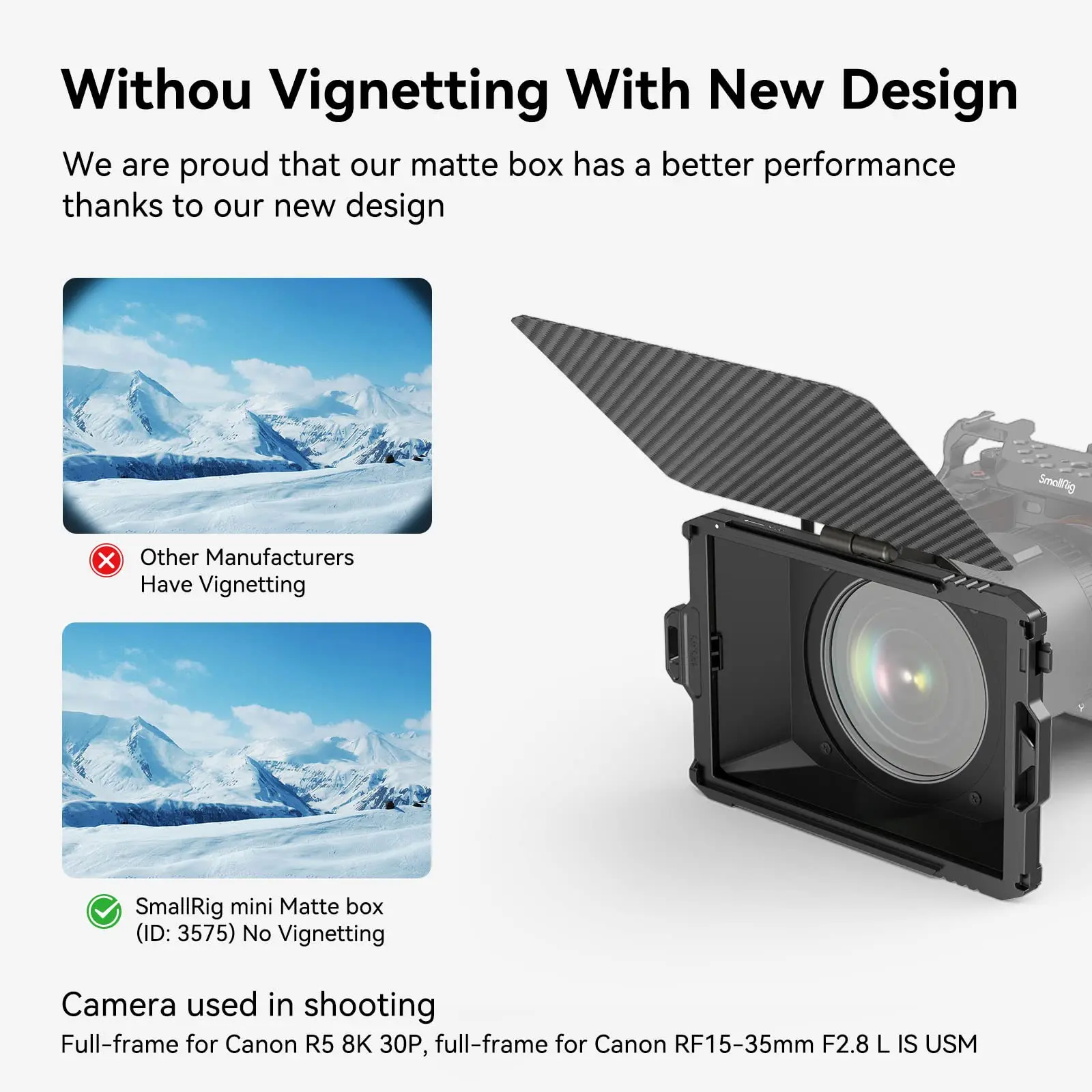 SmallRig Mini Matte Box Lite for DSLRs and Mirrorless Cameras Prevent Sunlight for Φ52Φ55Φ58Φ62Φ67Φ72Φ77Φ82Φ86 Filters