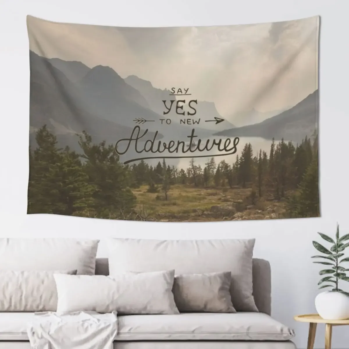 Say Yes To New Adventures Travel Quote Tapestry Wall Coverings House Decor Things To The Room Anime Decor Tapestry