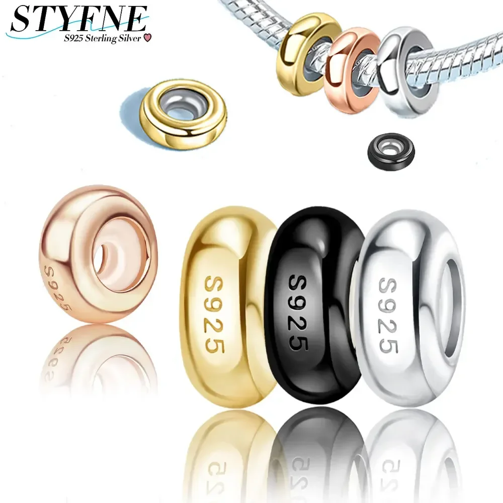 Four-color Round Simple Silicone Spacer Beads Silver Colors for Charms Silver Colors Original Bracelet for Jewelry Making