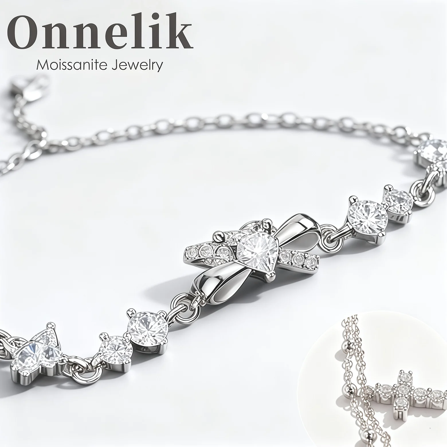 

Onnelik S925 браслет из стерлингового серебра с муассанитом для женщин 2, стильный шарм, изящная регулируемая цепочка, ювелирные изделия, подарки на свадьбу, день рождения