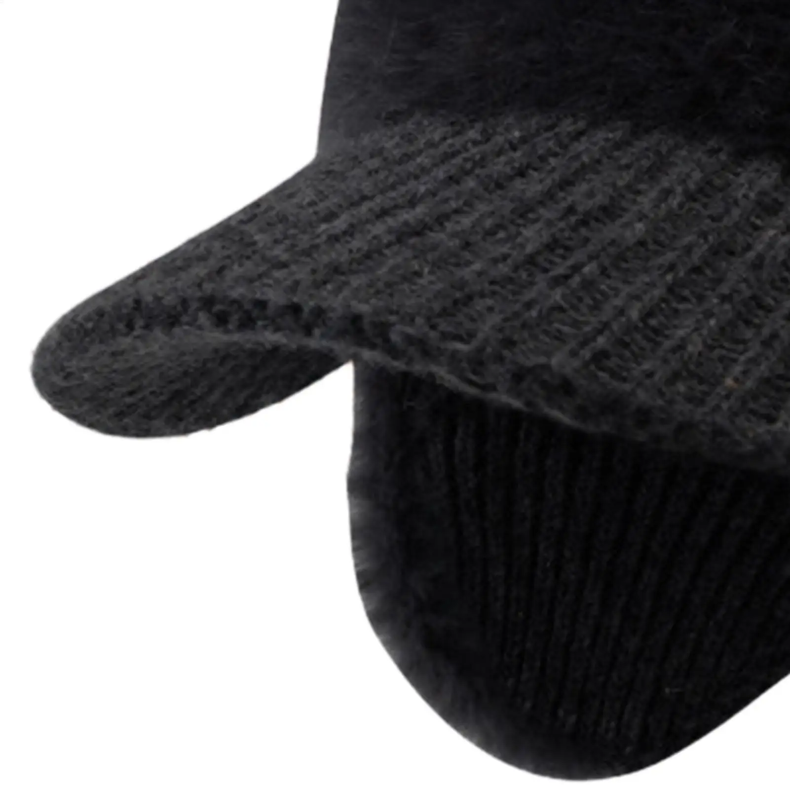 Knit Hat Stretchy Thermal Winter Beanie With Brim Earflap Scarf Breathable Knitted Hat For Daily Commuting Skiing Indoor Outdoor