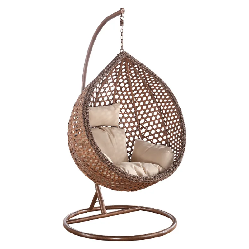 Original Design Outdoor Rattan Furniture Garden Patio Egg Swings Hanging Chair Cushion Indoor With Stand