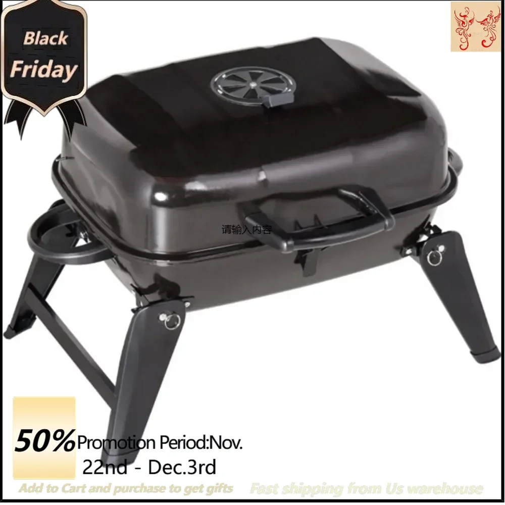 Portable Charcoal Small and portable charcoal BBQ Grill Food-grade warming rack Heat-resistant handle remains cool Tableware