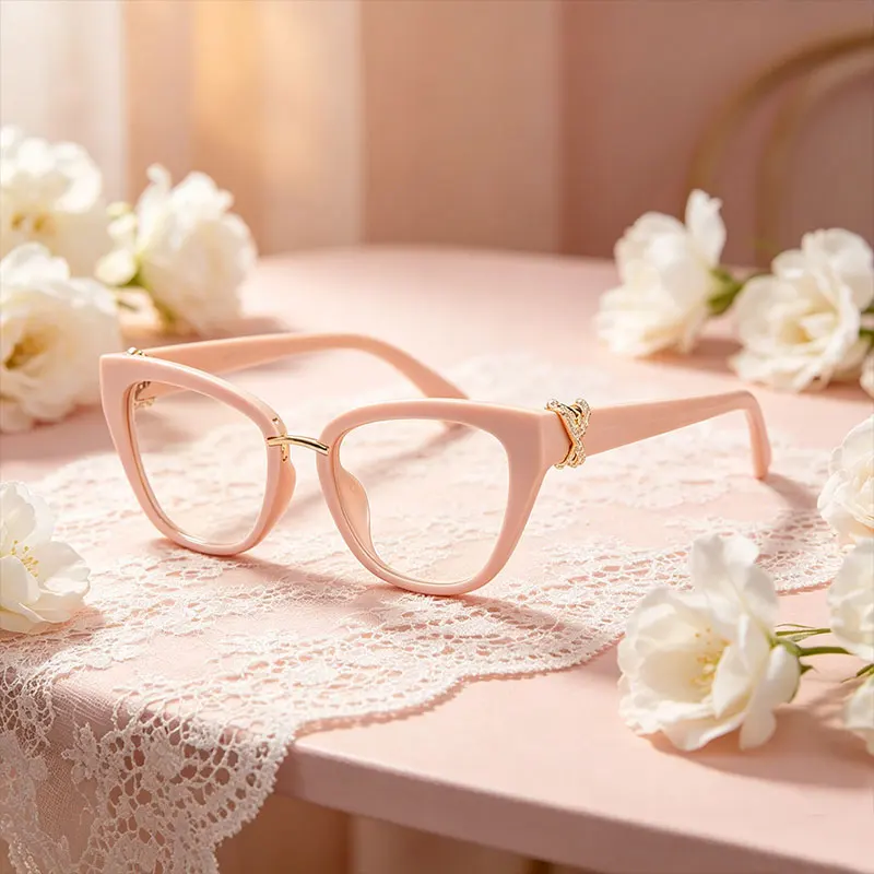 45605 Rhinestone Cat Eye Glasses Frames Women Diamond Decoration Styles Optical Fashion Computer Glasses