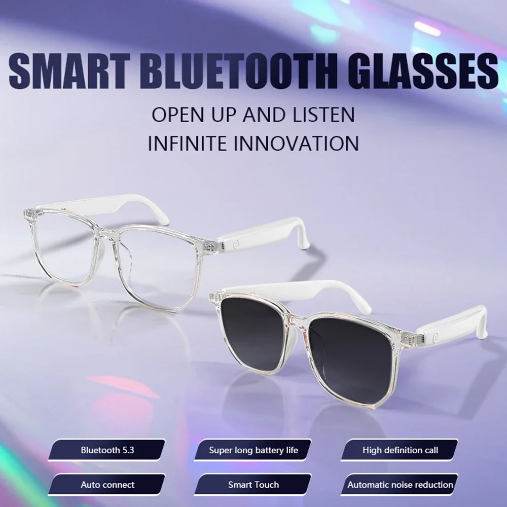 New Glasses Earphone Wireless Bluetooth 5.3 Headphone Light Weight Sunglasses Earbud Stereo Driving Glasses Hands-free Call