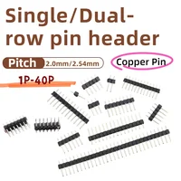 10 Uds., conector de cabezal de clavija macho de placa de enchufe PCB de una/doble fila de paso de 2,54mm para Arduino