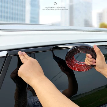 3-metrowe jasnoczarne uniwersalne samochodowe chromowane listwy dekoracyjne Auto listwa ochronna na drzwi stylizacja zderzaka dekoracja listwa wykończeniowa