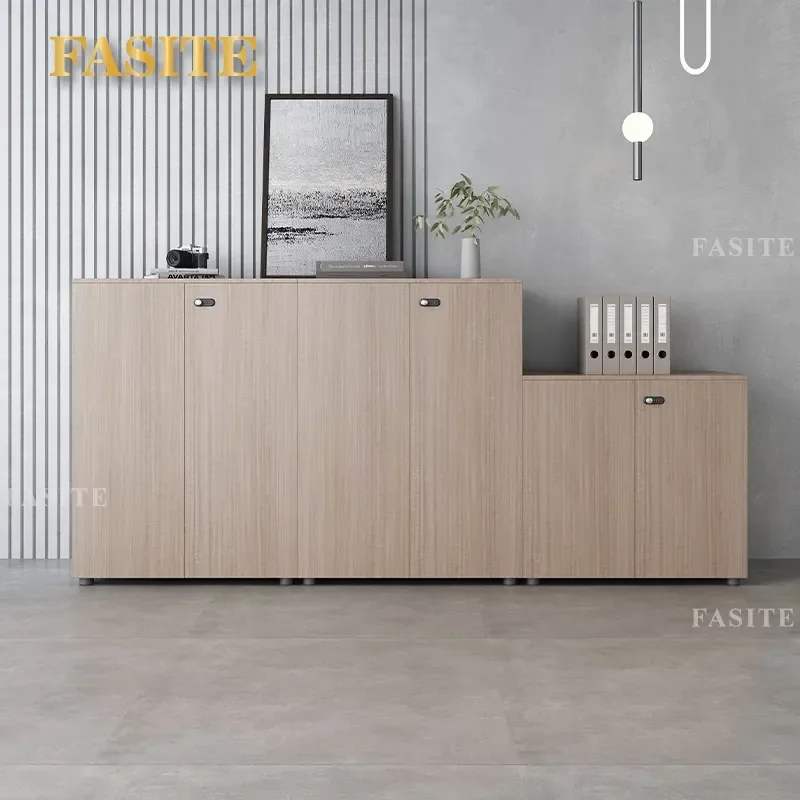For Office Wooden File Cabinet with Password Lock Boss Bookcase Storage Locker Board Organizer Furniture