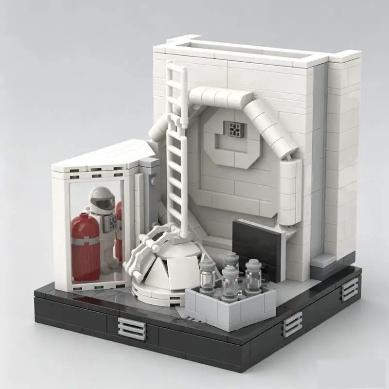 575PCS Sci Fi Space Station Scene MOC Model Custom Puzzle Blocks Architecture DIY Creative Assembly Educational Toy Display Gift