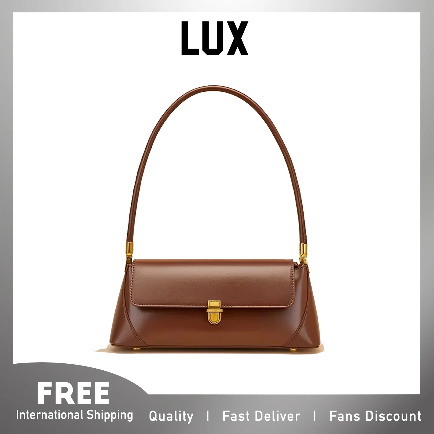 Lux 2024 New Genuine Leather Shoulder Bag for Women High Quality Luxury Handbag Female Paris Fashion Design Accessories