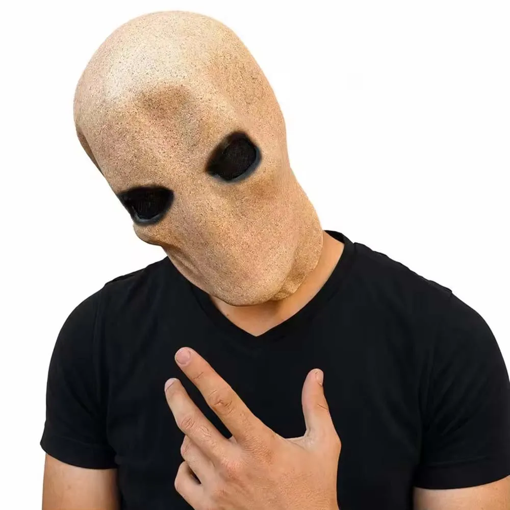 Slenderman Mask Cospaly Creepy Horror Faceless Man Alien Skull Latex Helmet Halloween Carnival Party Costume Props