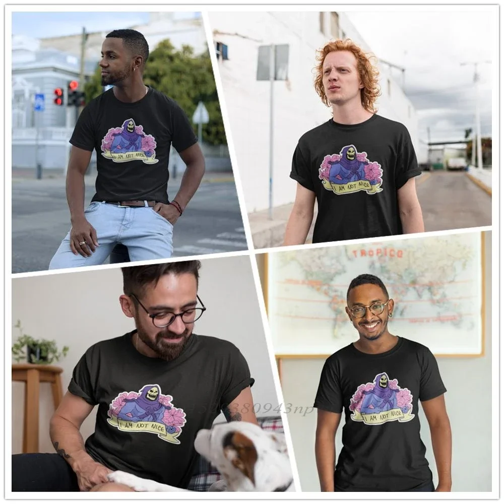 Skeletor T Shirt I AM NOT NICE T-Shirt Printed Man Tee Shirt Oversize 100% Cotton Cute Summer Short Sleeve Tshirt - view 2