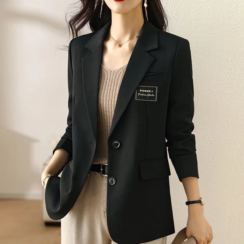 Fashion Solid Color Button Spliced Loose Casual Blazer Women Clothing 2023 Autumn New Korean Tops All-match Office Lady Blazers