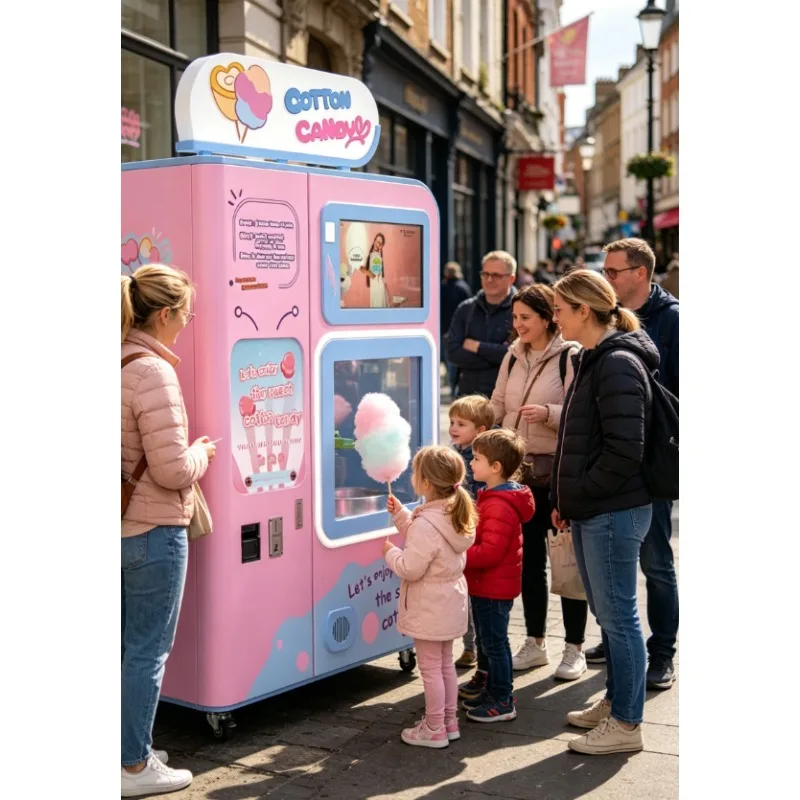 Pre Packed Cotton Candy Machine Cotton Candy Floss Machine Automatic Smaller Automatic Cotton Candy Machine