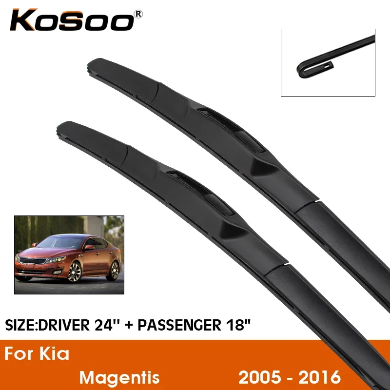 

Щетки стеклоочистителя KOSOO для Kia Magentis 24+18 дюймов (2005-2016), резиновые аксессуары