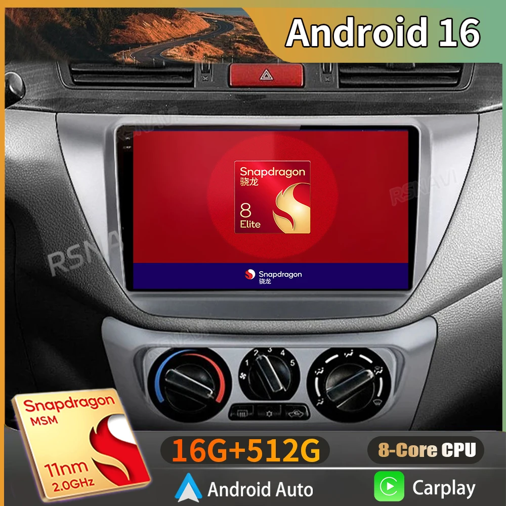 Android 16 For Mitsubishi Lancer 9 CS 2000 2003 2004-2010 2K QLED Stereo Car Radio Multimedia Video Player GPS 4G CarPlay