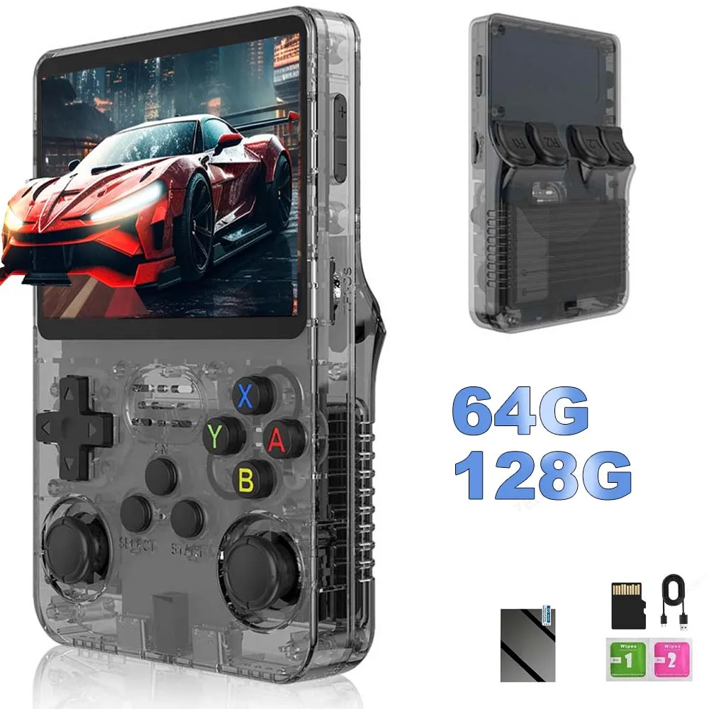

Retro R36S Handheld Video Game Console 3.5 Inch IPS Screen 128GB Preloaded Games Portable Pocket Player Arkos System
