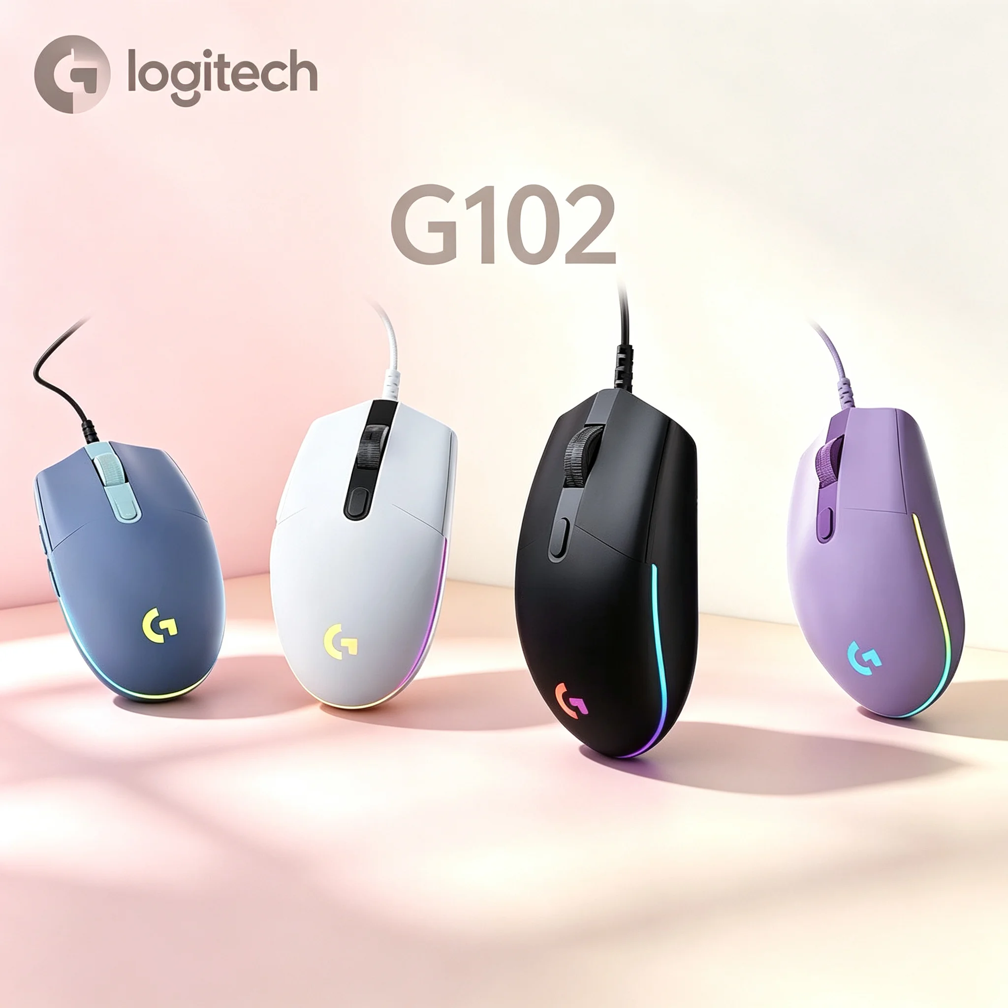 Logitech G102 Gaming Wired Mouse Light‑Weight RGB For CS PUBG LOL League of Legends Valorant Laptop Desktop Game Mice
