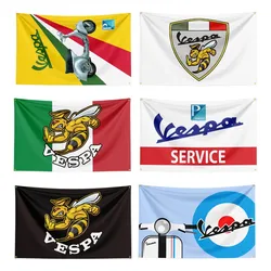 Bandera de Scooter Vespa de Italia, impresión Digital de poliéster, Bandera de Moto