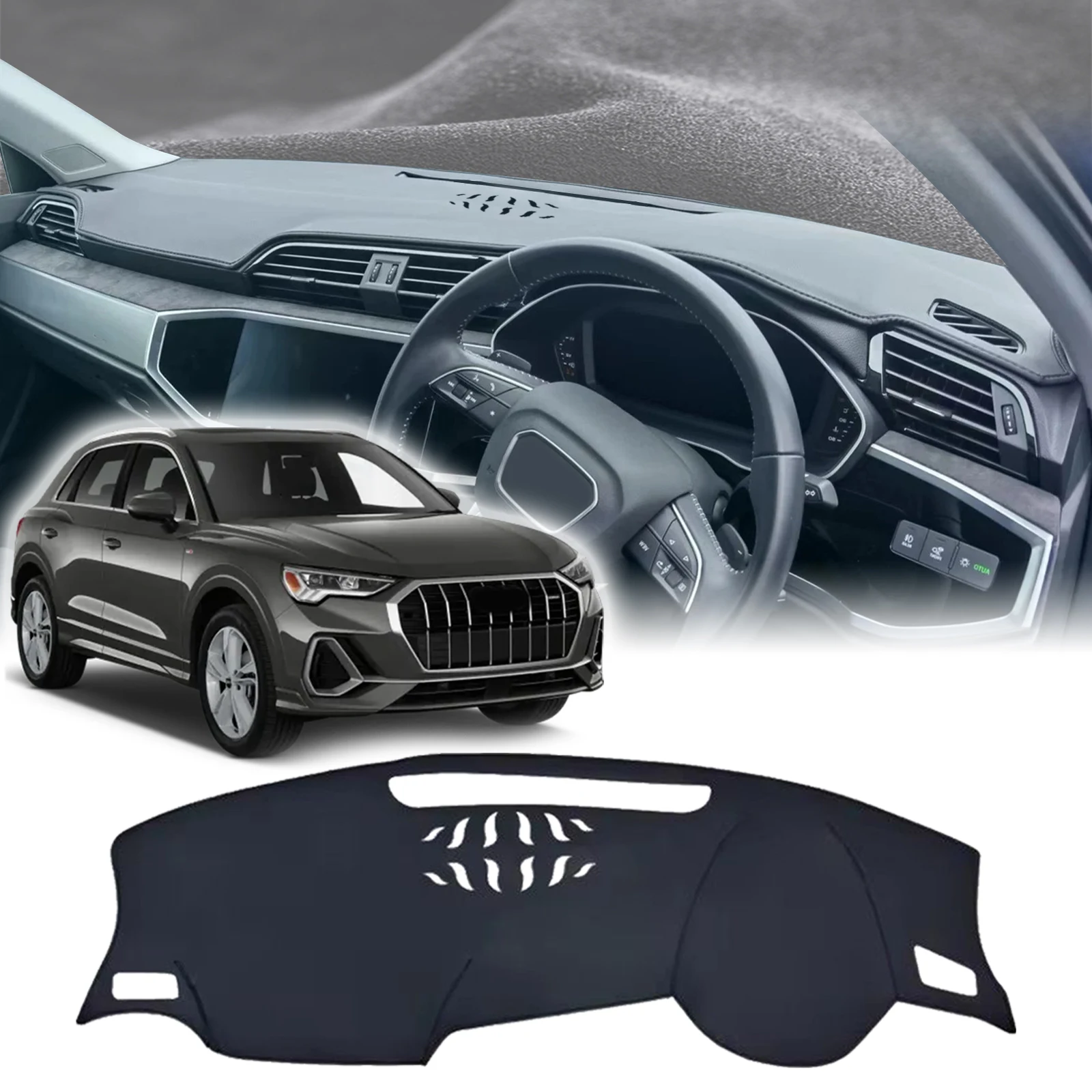 

fit for Audi Q3 2024 2023 2022 2021 2020 2019 Dashmat DashMat Sunshade Dashboard Cover Pad Protective Carpet Car Accessories