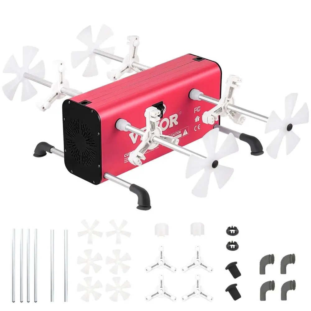 

4-in-1 Tumbler Spinner Machine with 2 Speeds Aluminum Alloy Frame 4 Adjustable Switches Removable Arms for diy Crafts
