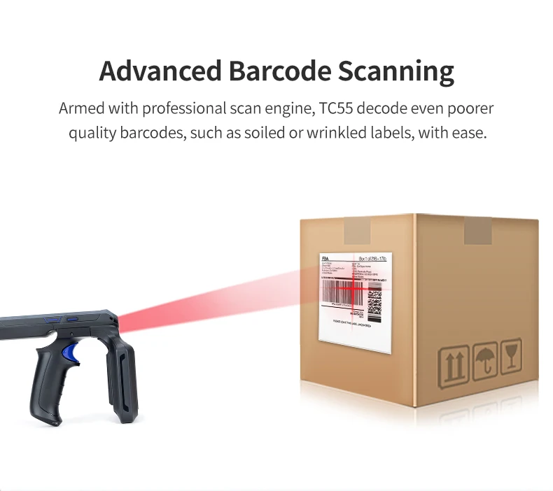 TC55-UHF-2D PDA Mobile Data Terminal UHF RFID QR Code Scanner 4+64GB Android 13 Bluetooth Wifi Network for Warehousing Inventory