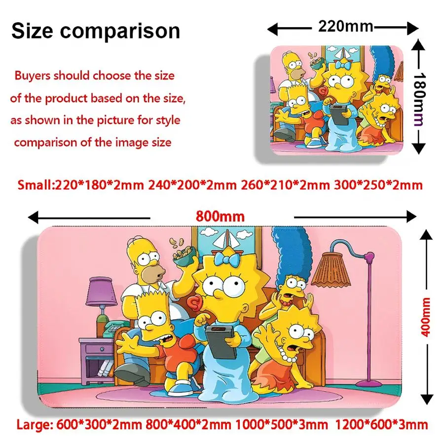 The Simpsons Anime Mouse Pad Desk accessories Game Console Pad Keyboard Mouse Pad office Pad Computer Laptop Pad Anti slip