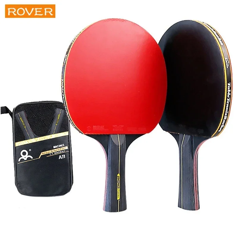 

5/6 Star Table Tennis Racket 2PCS Professional Ping Pong Racket Set Pimples-in Rubber Hight Quality Blade Bat Paddle with Bag