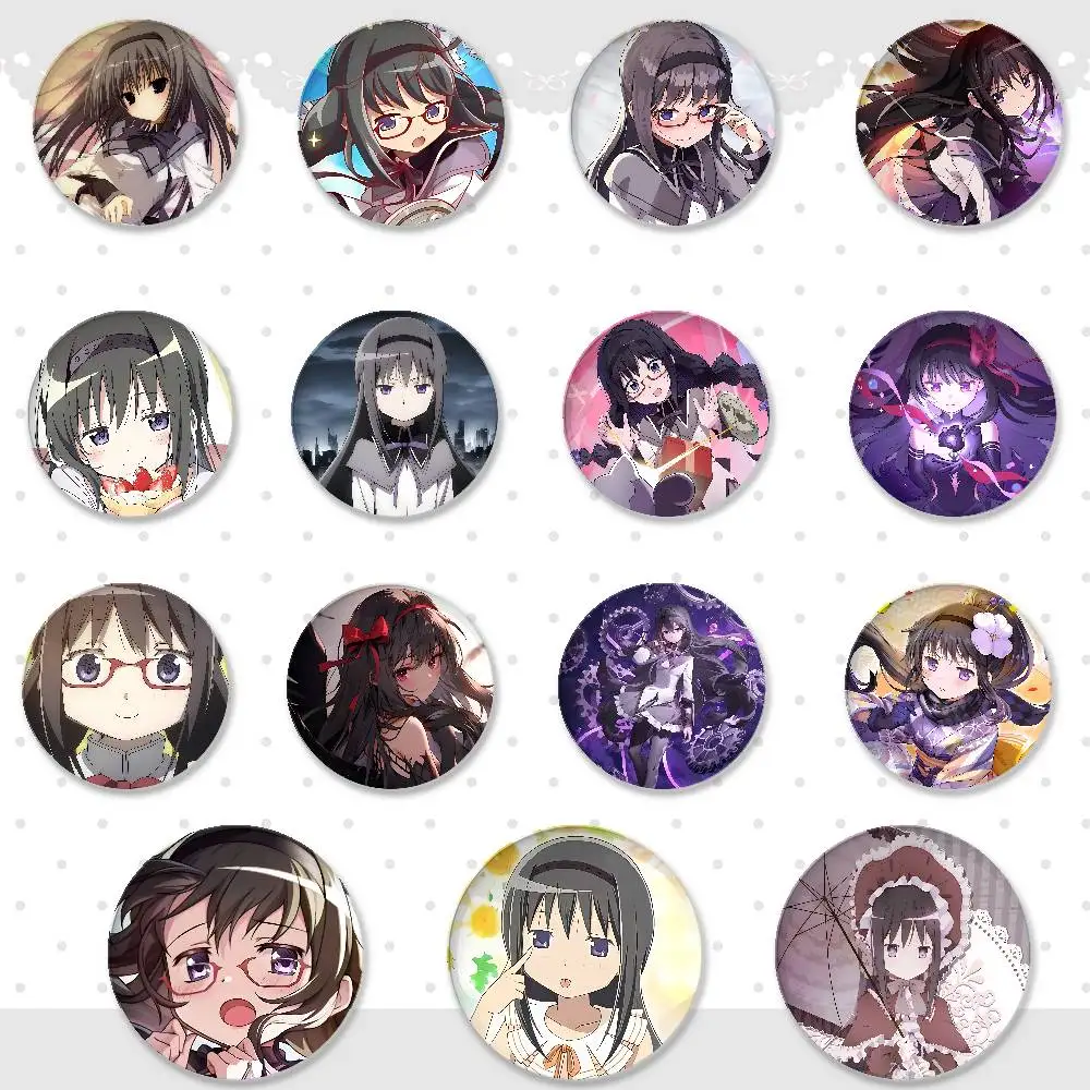 Cartoon Figure Akemi Homura Badges Fashion New Hip Hop Versatile Round Metal Badge Cartoon Pin Gift Wholesale