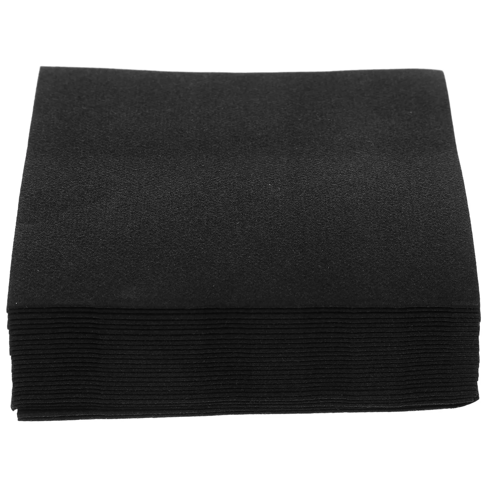 25Pcs 20x20cm Black Dust-Free Napkins Lint-Free Soft Tear-Resistant for Bars Restaurants Cocktail Lounges Dessert Napkin Grill