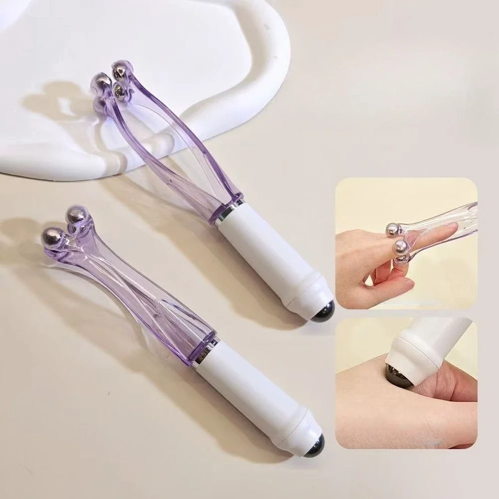 1개 휴대용 손가락 마사지기 더블 헤드 손 관절 지압 마사지 5구슬 이완 손가락 피로 해소 건강 관리 도구