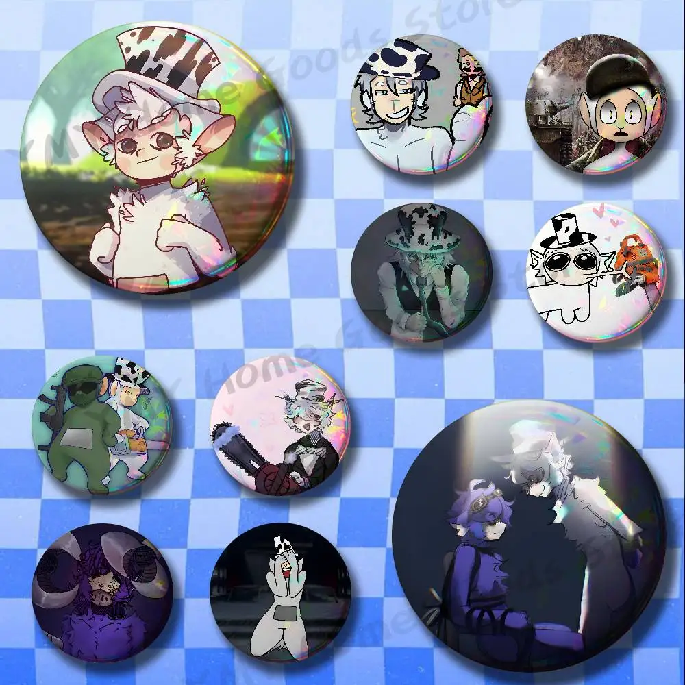 Horror Game S-Slendytubbies 3 G-Guardian Badges Pins Button Custom Anime Role Old-school Brooches Cartoon Collar Gifts
