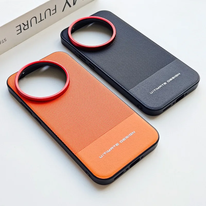 

Luxury PU Color Blocking Leather Silicone Shell For Realme GT 8 Pro Anti Slip Shockproof Full Coverage Bumper Protective Cover