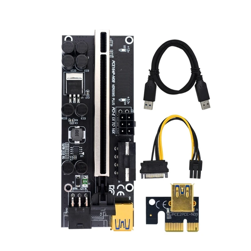 

PCI for EXPRESS 16x to 1x Powered Riser Adapter Card USB 6-Pin PCI-E to Power Cable-GPU Riser Extender Cable R2LB