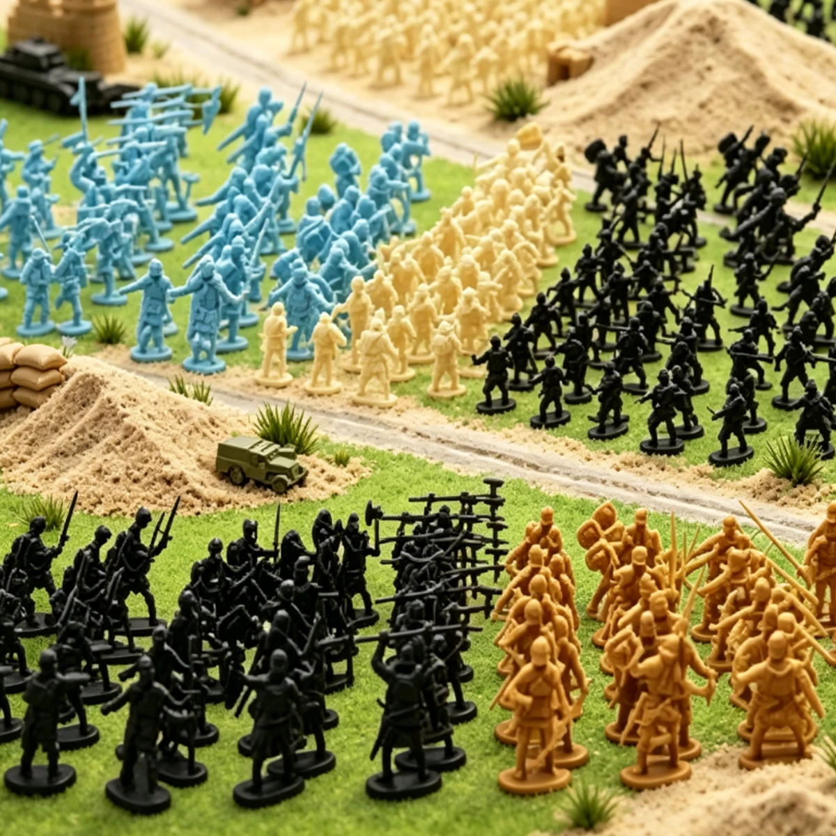 24Pcs Mini Medieval Plastic Soldier Figurines – Random Style Highly Detailed Models for Collectible Tabletop Scenes ZSY