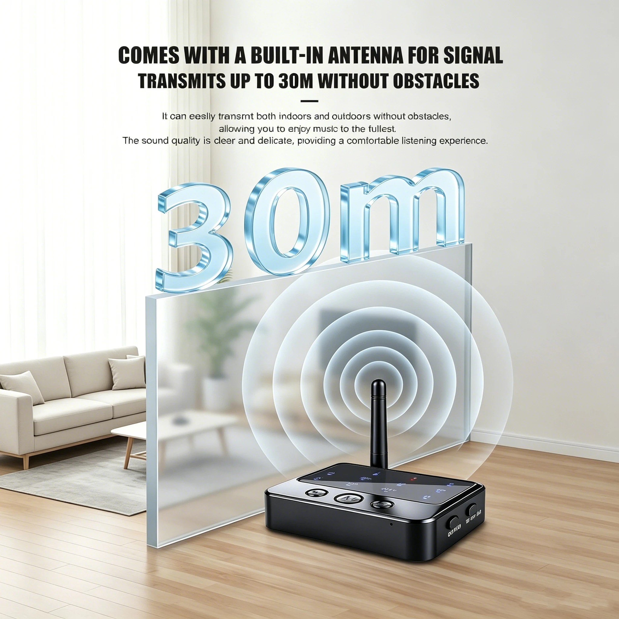 KEBIDUMEI AptX-Adaptive AD/HD/LL AAC 2 w 1 Bluetoothowy Nadajnik-Odbiornik Audio 3.5MM AUX RCA Stereo HiFi Bezprzewodowy Adapter Muzyczny — zdjęcie produktu 4
