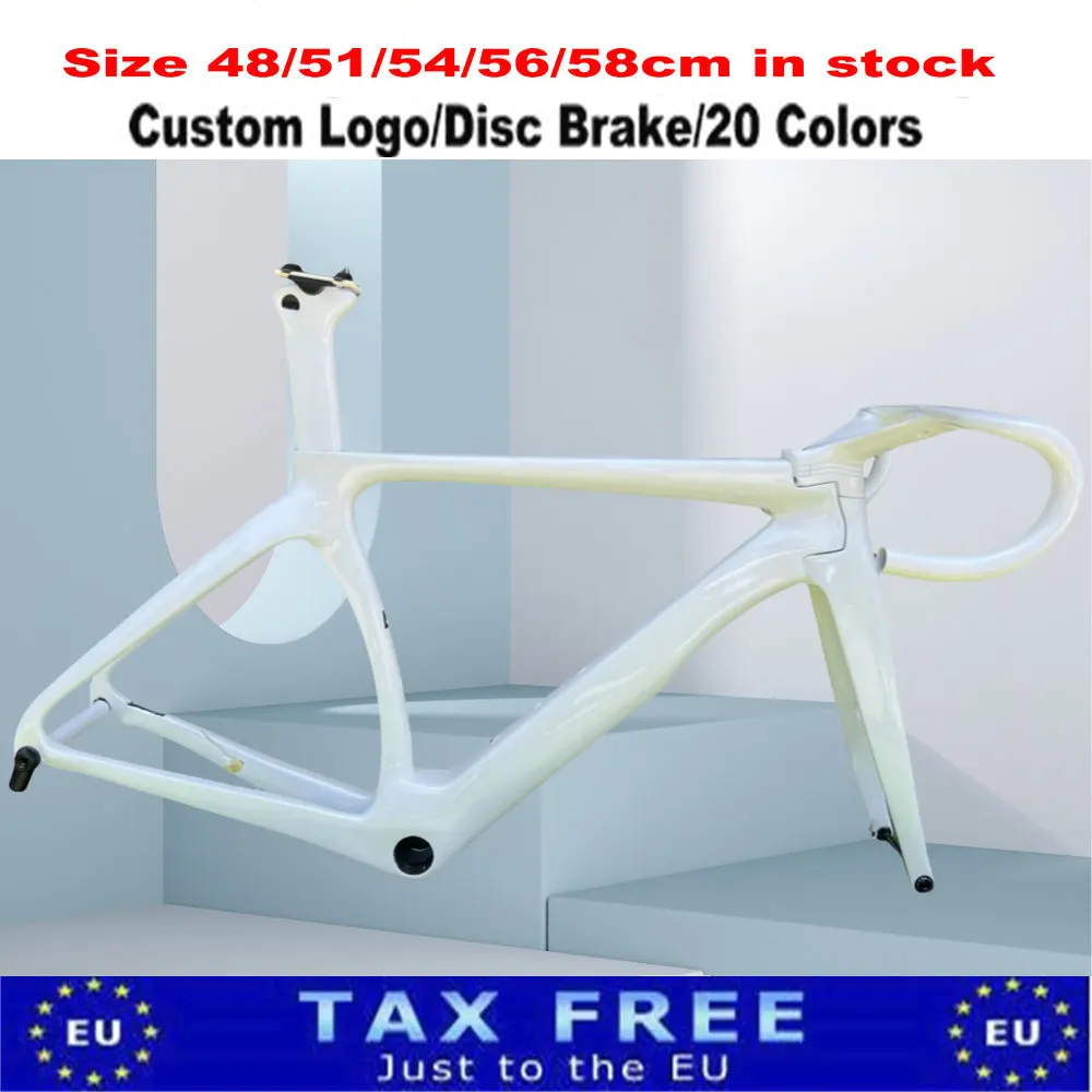 

Полностью белая карбоновая велосипедная рама, дорожные рамы, изготовленный на заказ диск, белый вынос руля, доставка по DPD для ЕС 50, цвета