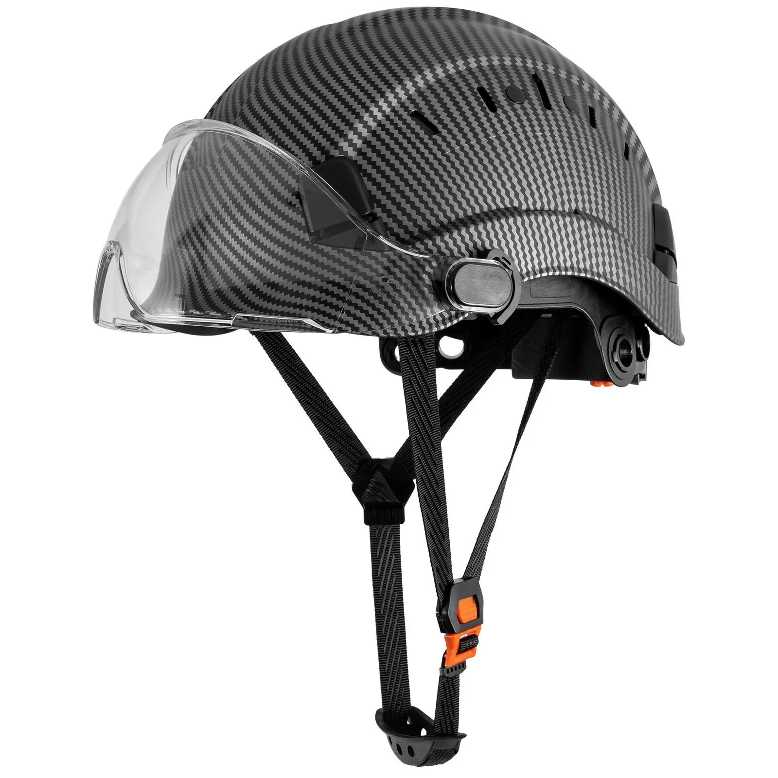 Genuine Loebuck Carbon Fiber Outdoor Construction Helmet, Worksite Crash Hat Climbing Protective Gear