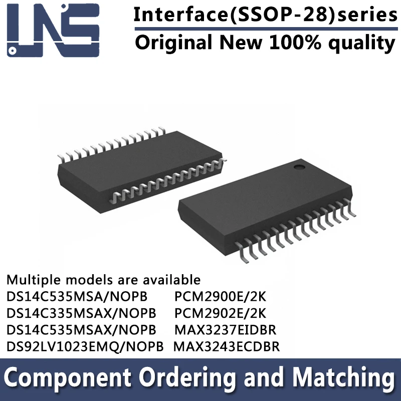 

1PCS PCM2900E/2K PCM2902E/2K MAX3237EIDBR MAX3243ECDBR DS14C535MSA DS14C335MSAX DS14C535MSAX DS92LV1023EMQ/NOPB SSOP28 Interface