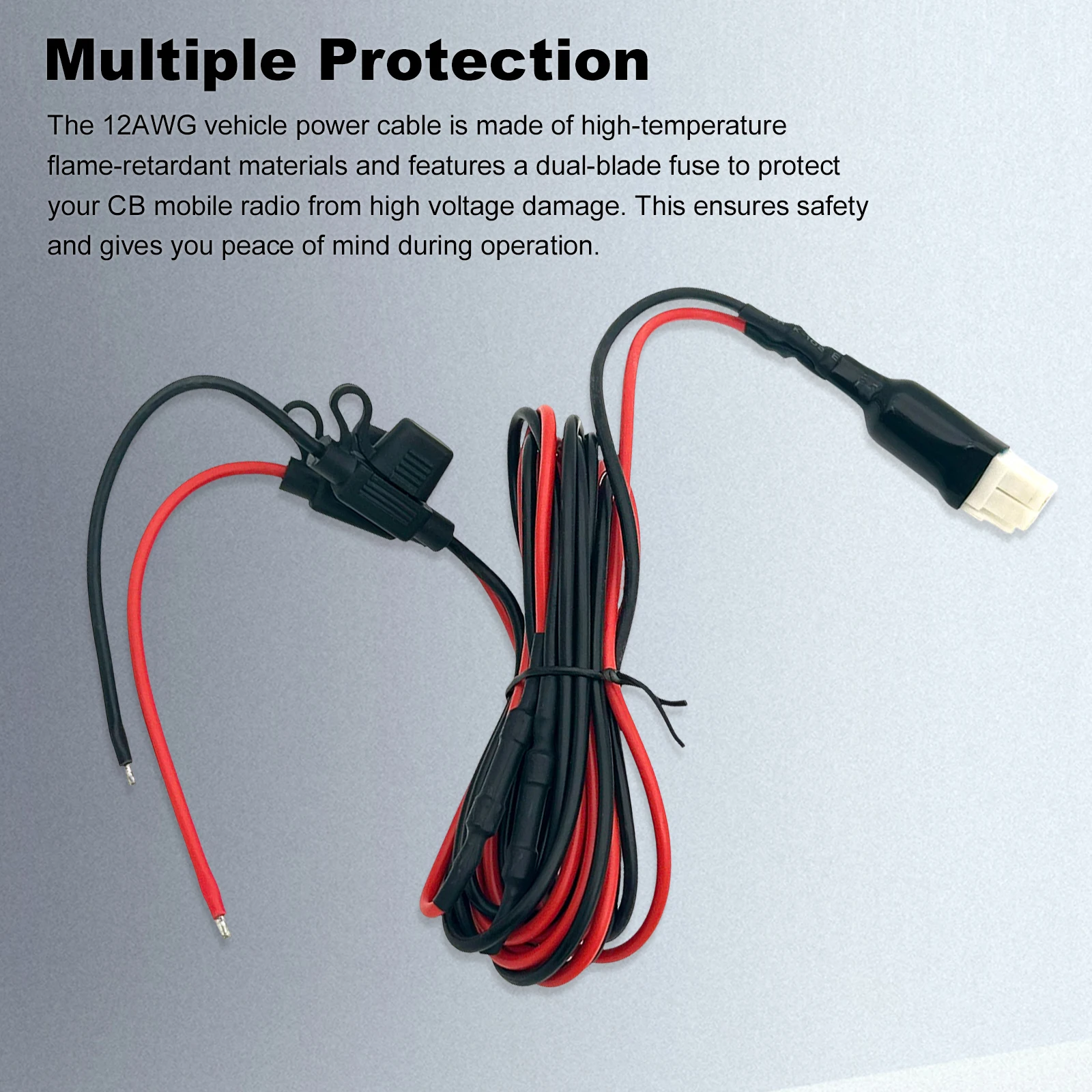 4 Pin 12AWG DC Power Cord Cable for Yaesu Radio for FT-450D for FT-891 for FT-991 FTDX-1200 for Kenwood TS-480 TS-590SG TS-890s