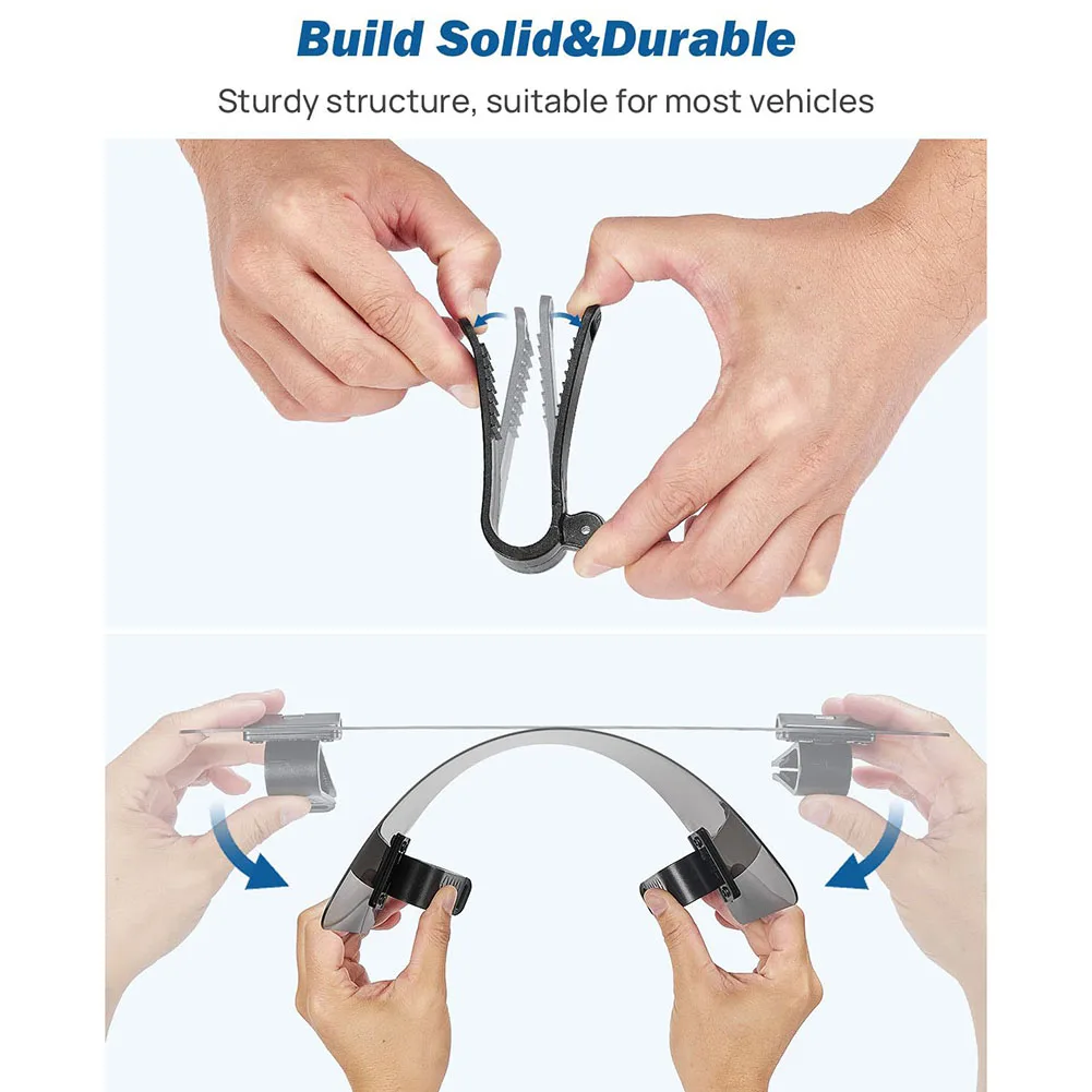 Car Sun Visor Extension Block Made of ABS Plastic with Adjustable Positioning and Dual Clips for Stable Installation