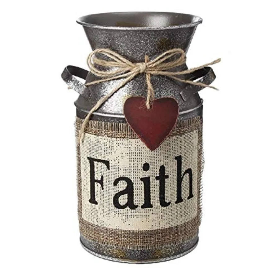 Rustic Decorative Metal Vase with Rope Design