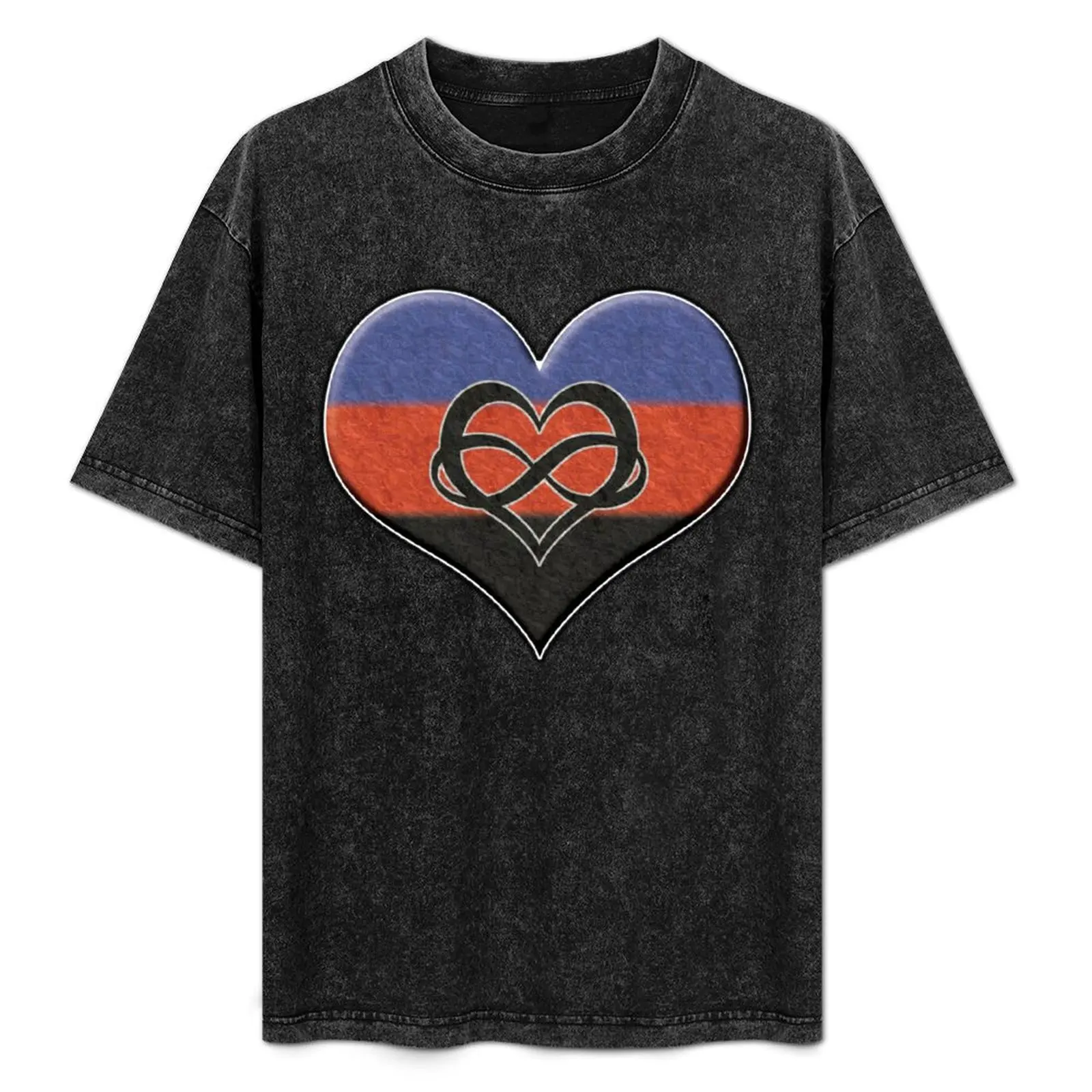 

Large Polyamory Pride Flag Colored Heart T-Shirt High Elasticity Sports T-Shirt